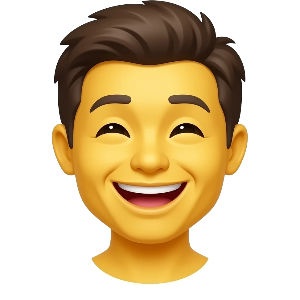 Yellow face giggle emoji