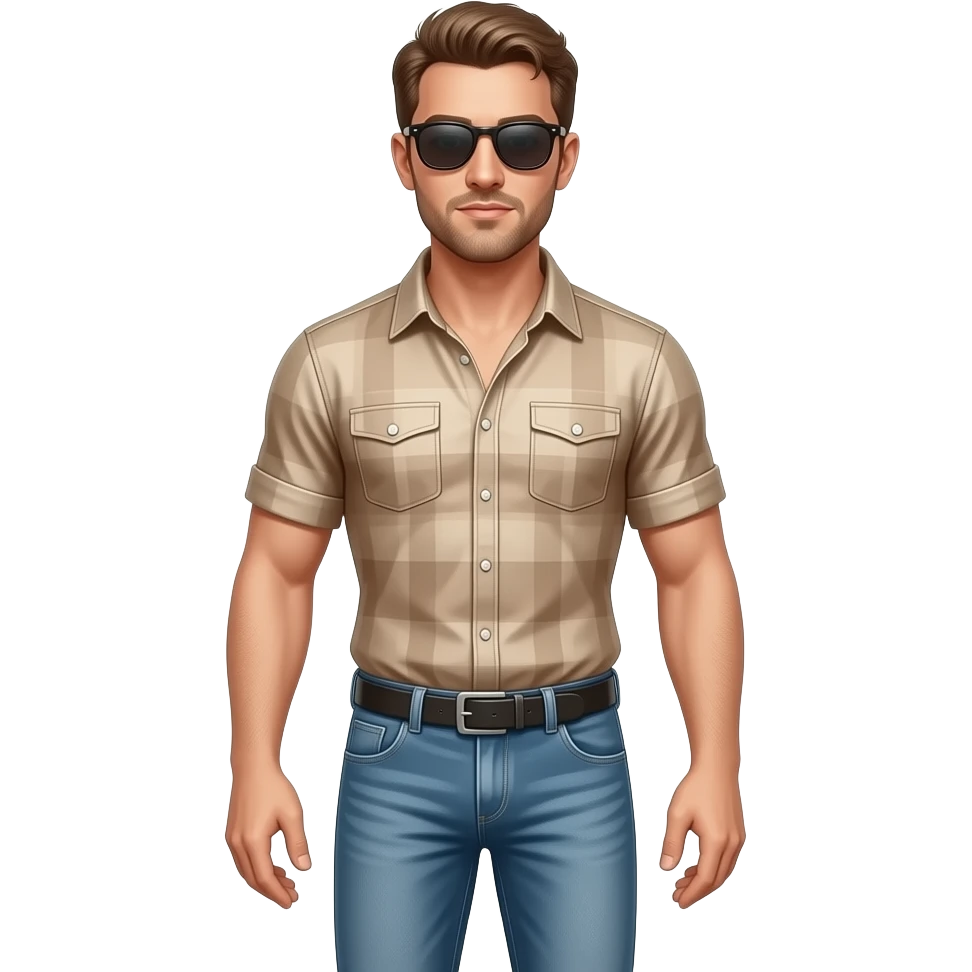 No clothes /man with sunglasses /full length body emoji