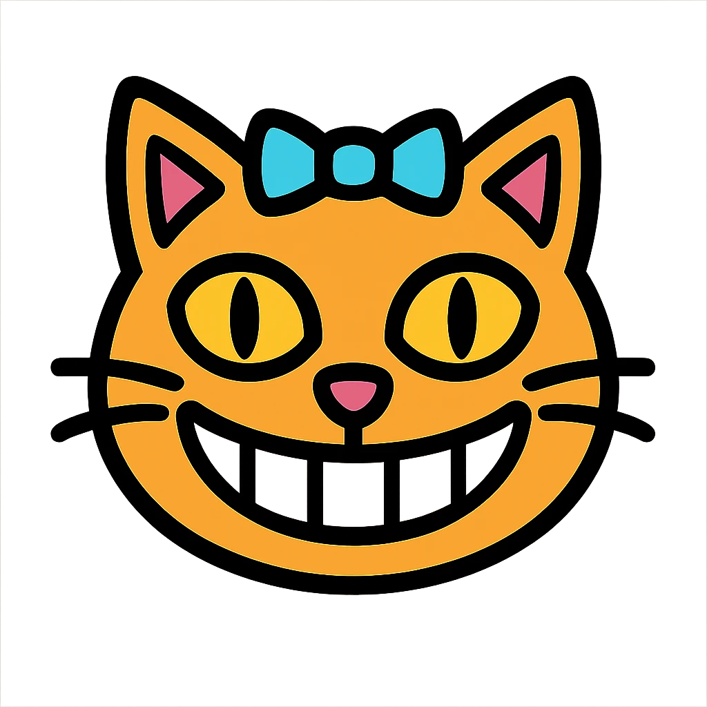 Alice in Wonderland style cat emoji emoji