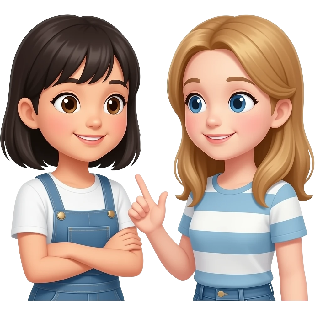 japanese and european girl with english conversation emoji