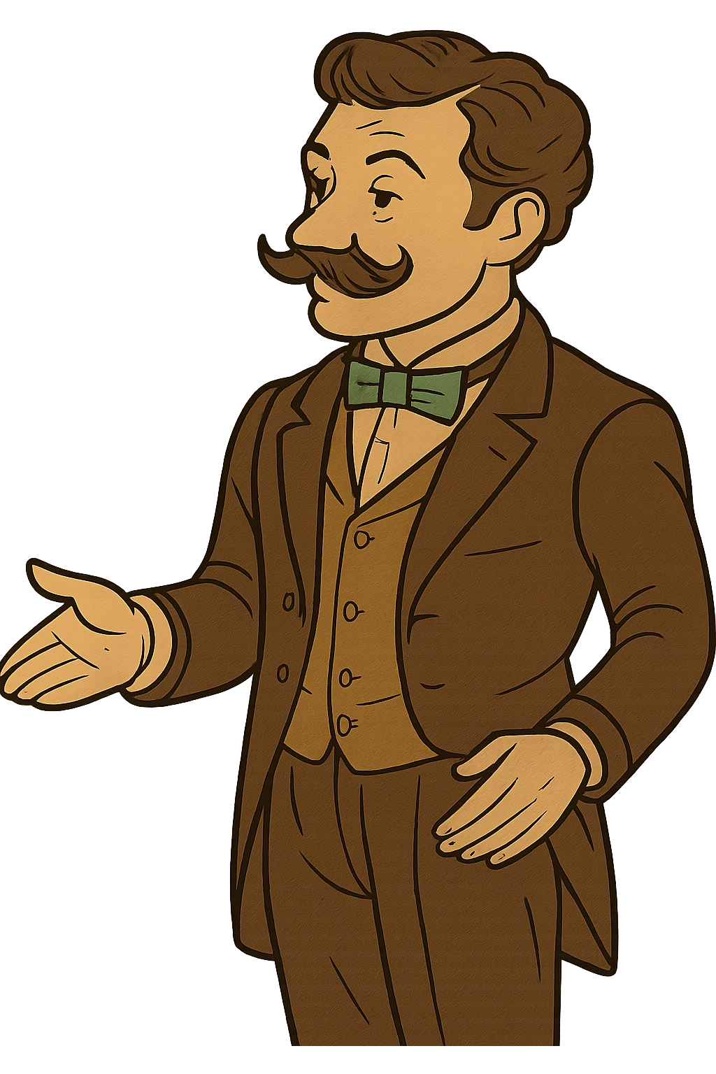 Remove the background from the image, keep only the Victorian man with a transparent background. emoji