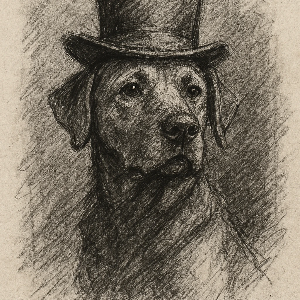 dog with tophat emoji