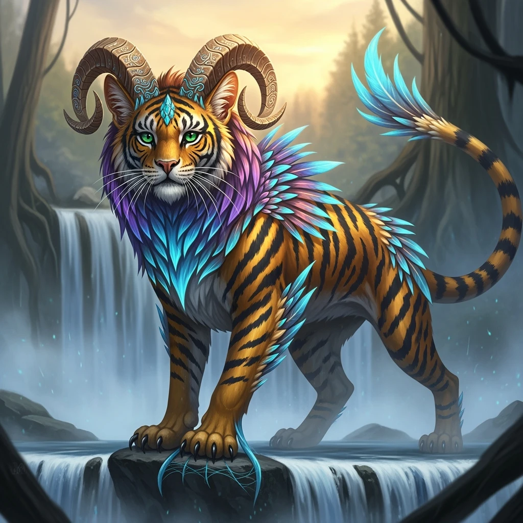 make a hyper realistic mythical cat creature with great detail emoji