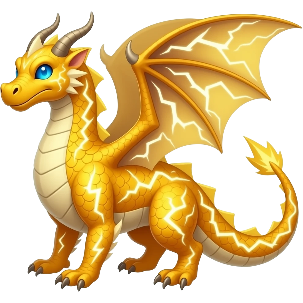 Yellow Lightning dragon emoji