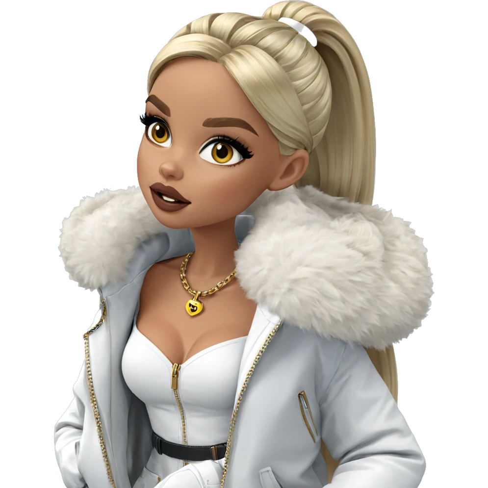 blonde beauty in stylish jacket emoji