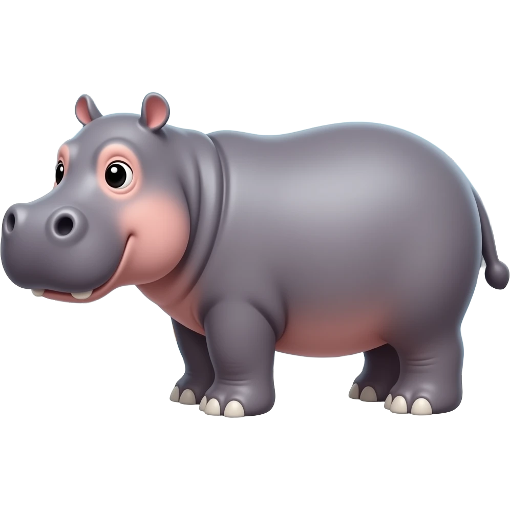 hippo waiting at bus stop emoji
