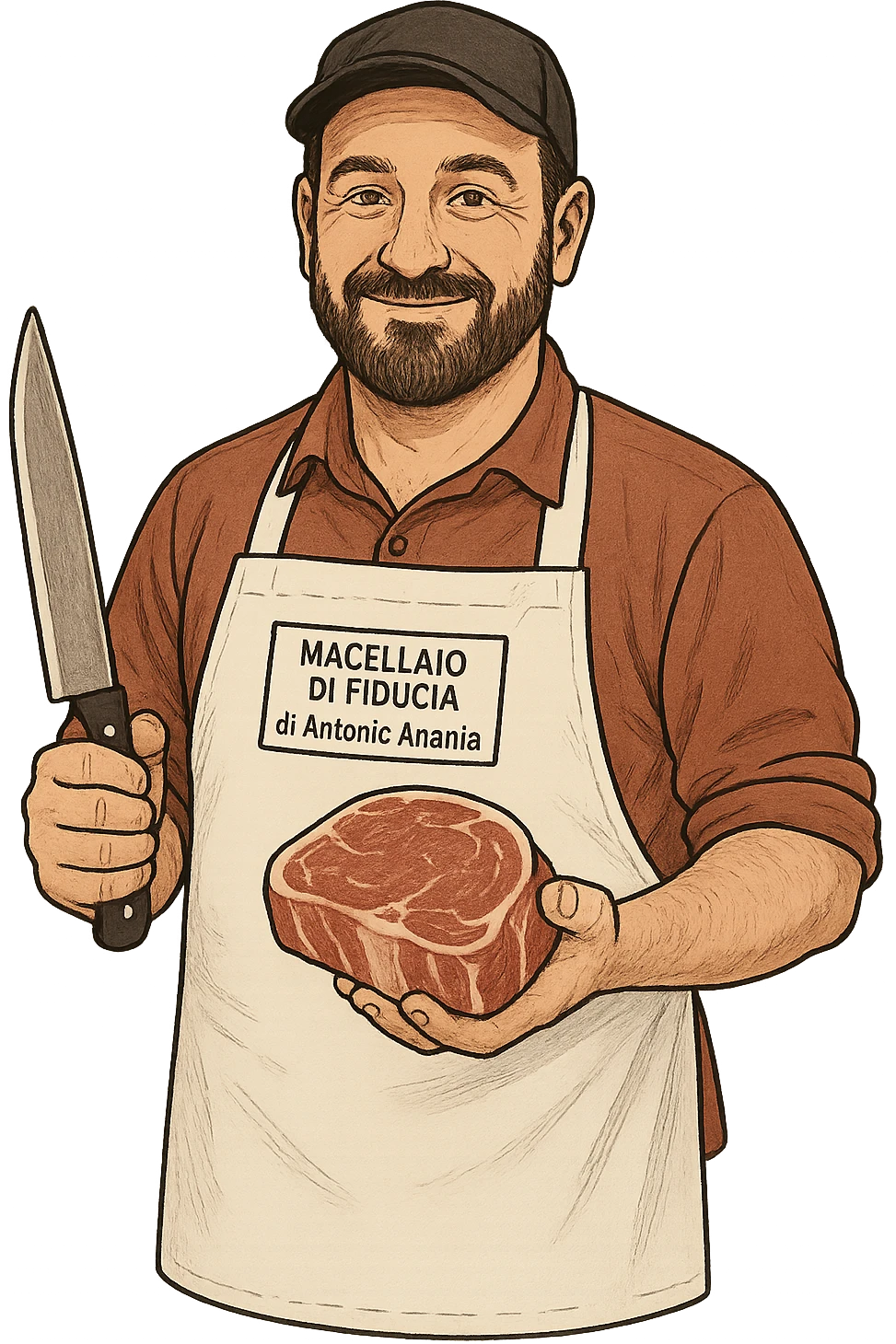 uomo Macellaio chiamato "Macellaio di Fiducia di Antonio Ananìa" emoji