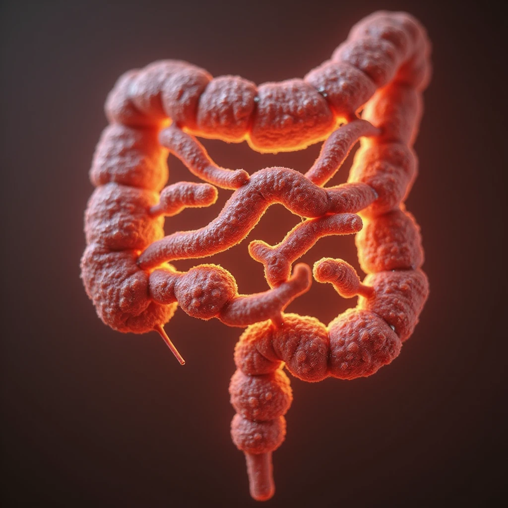 hyperrealistic inflamed intestinal bacterial flora with excess sugars, 4K, transparent background emoji
