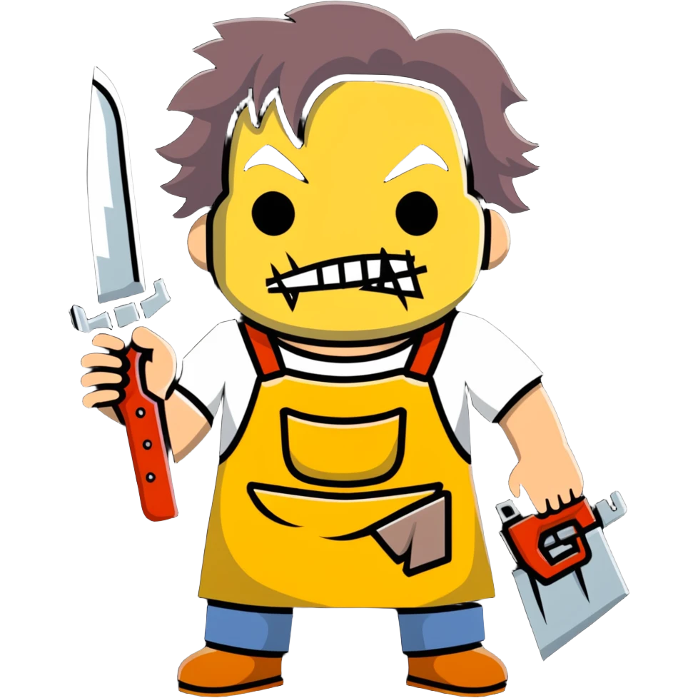 Leatherface character from horror movie emoji