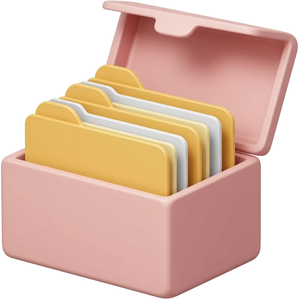 junk files box light pale pink emoji