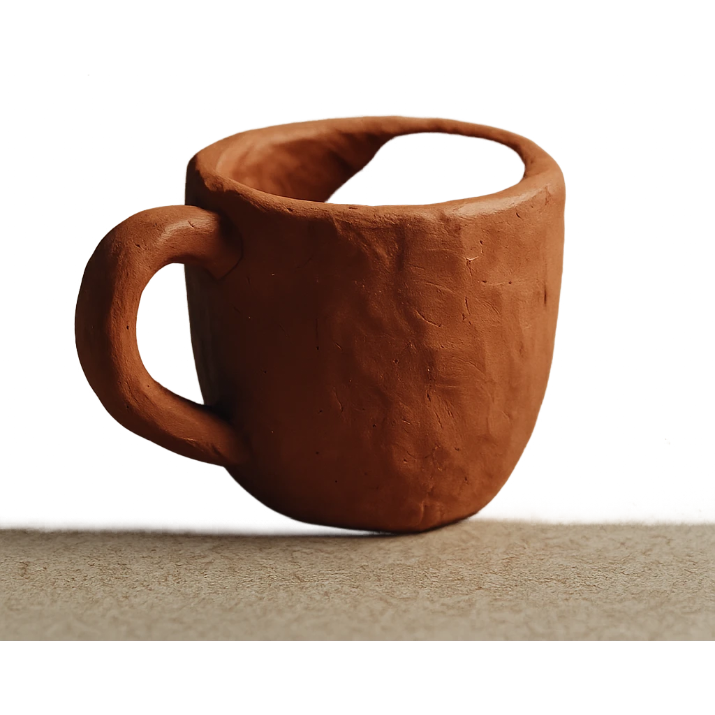 empty coffee cup in claymation style emoji