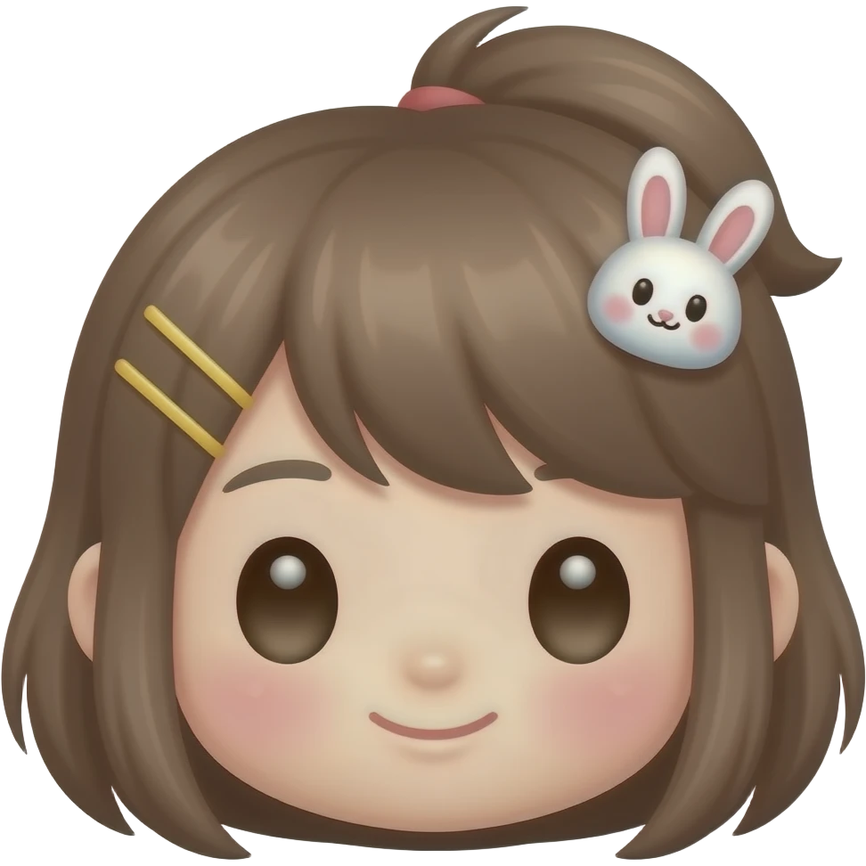 Make a cute hairclip with a bunny on it emoji