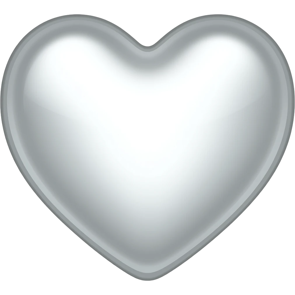 Light while heart with silver emoji