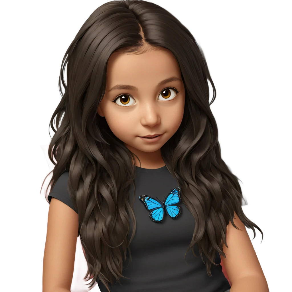 girl with butterfly on hair emoji