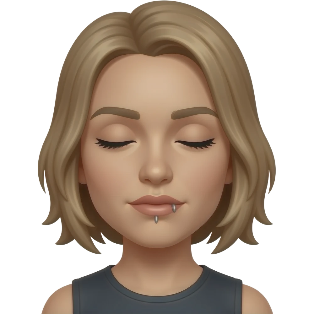 Ishowspeed meme where his eyes are closed and lips are pierced emoji