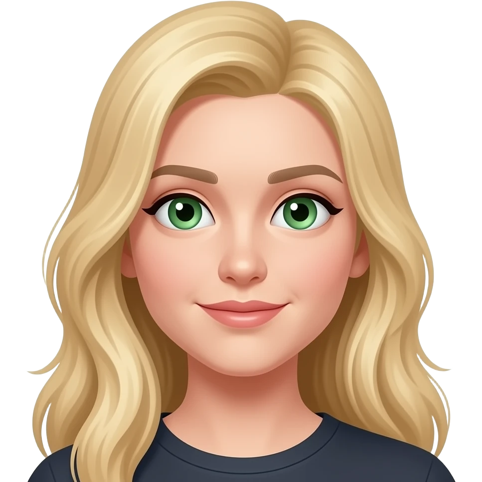 Long blonde hair green eyes emoji