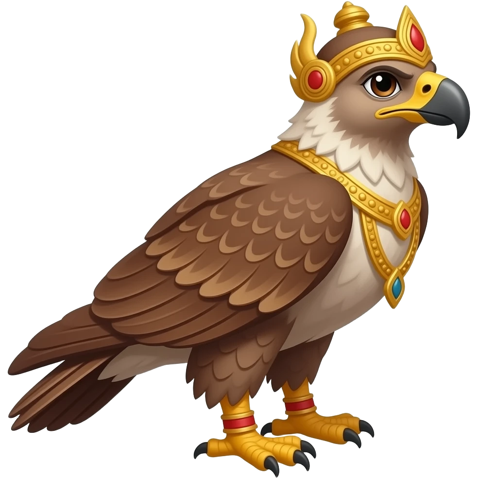Garuda Vahana emoji remove the person and the eagel should facing right side full body emoji