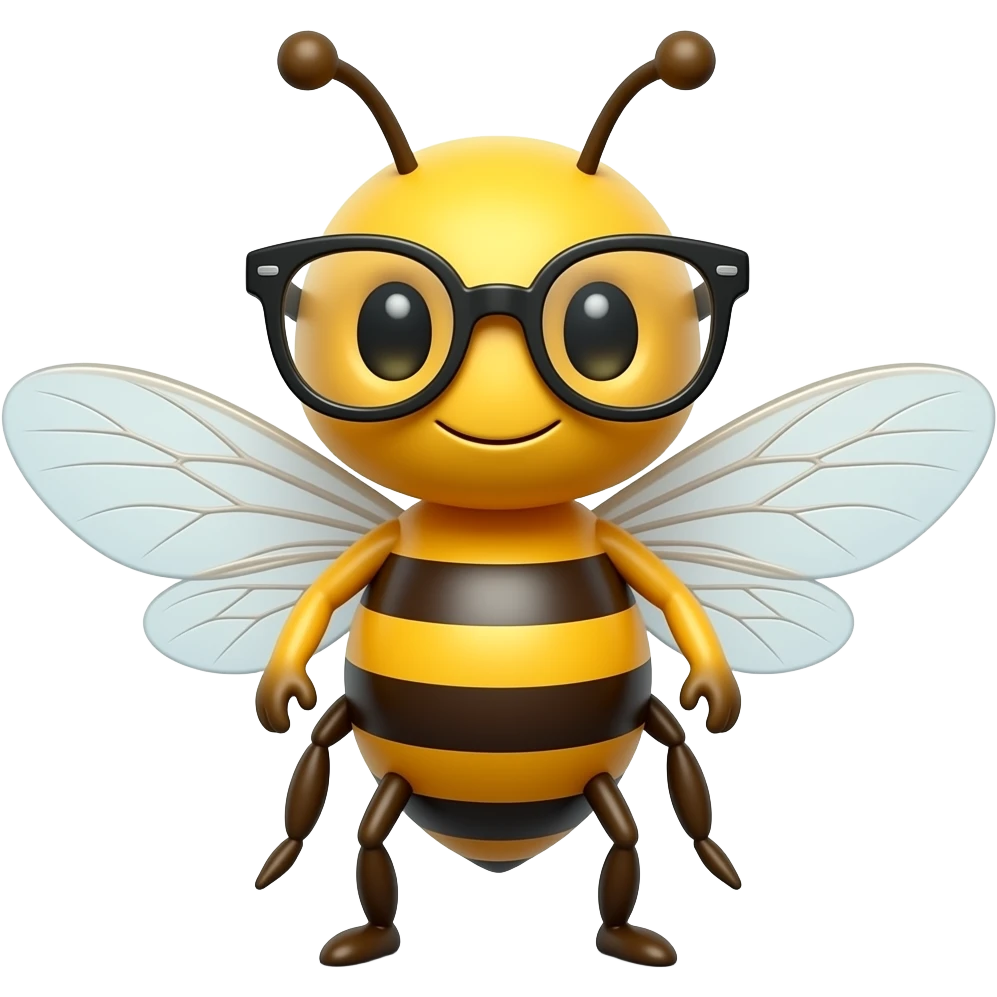bee with glasses emoji