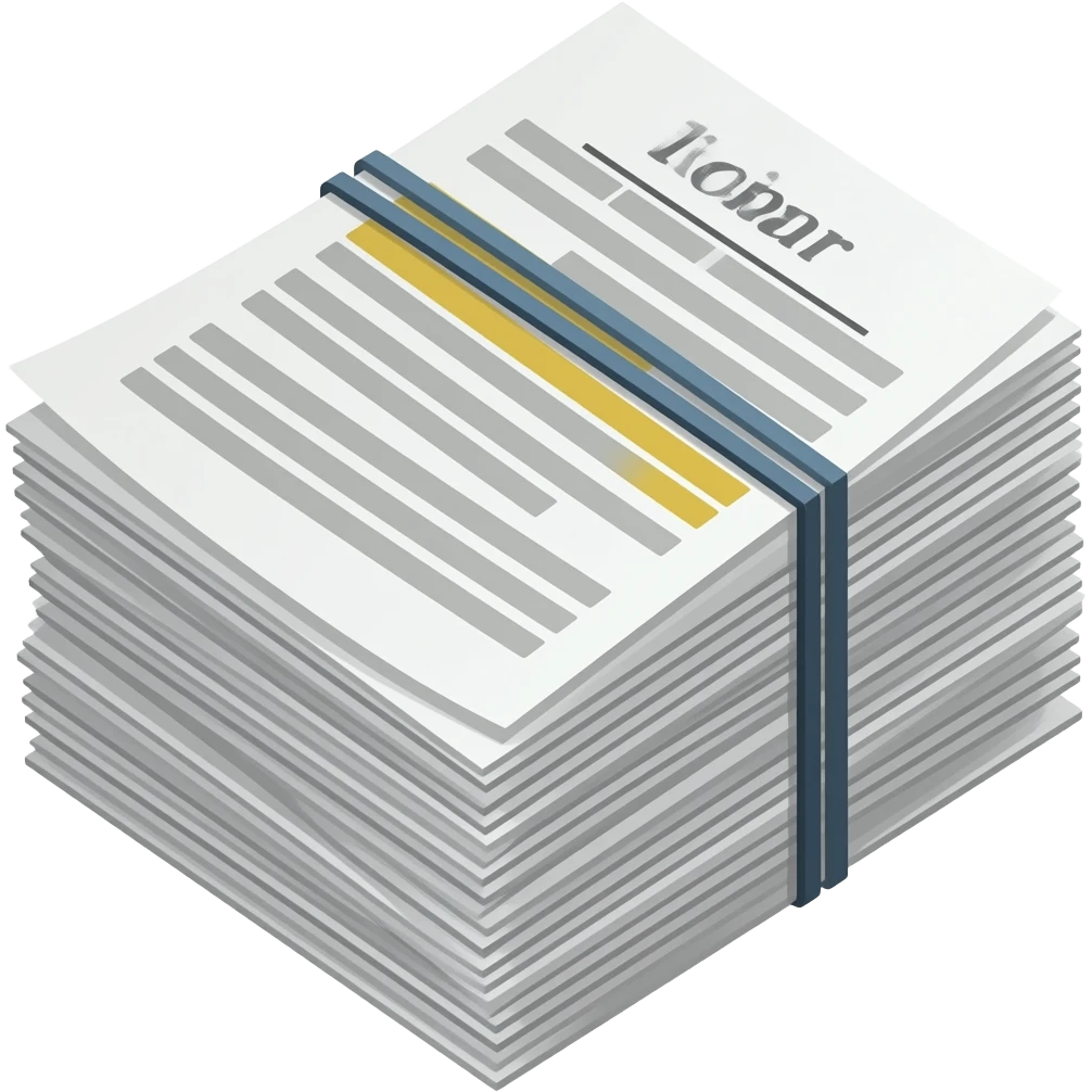 세금이 쓰여있는 서류 뭉치 emoji