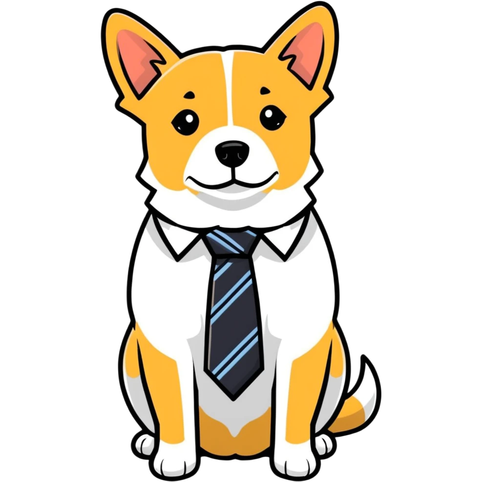 Dog with tie  emoji