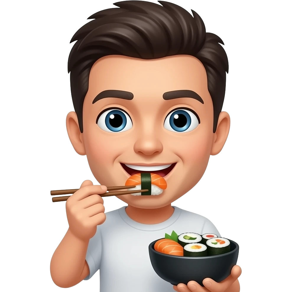 A personEating sushi emoji