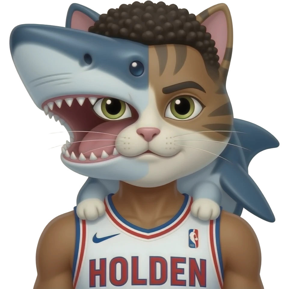 make holden westbrook make him a megaladon mixed with a cat emoji