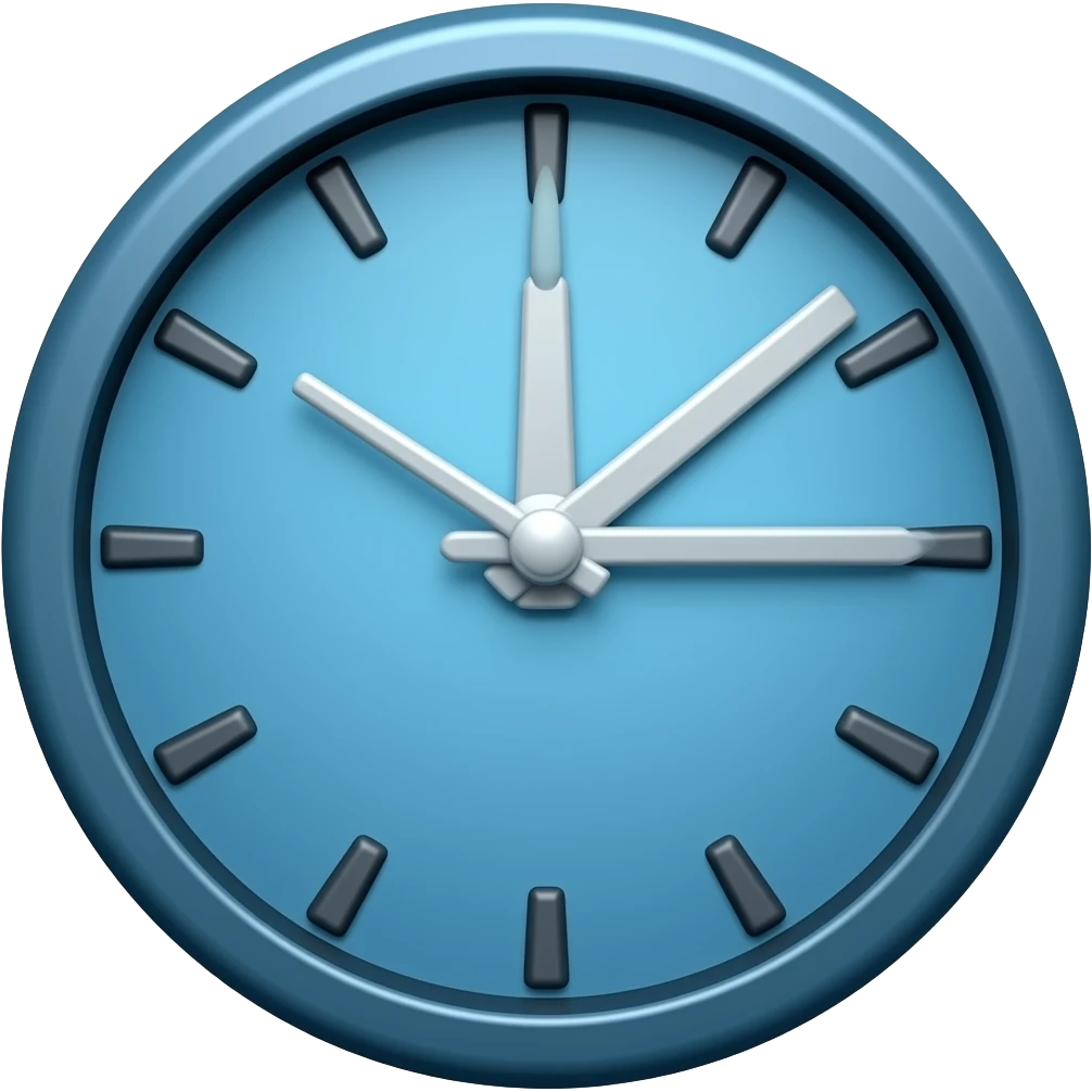 thick black outline, blue clock emoji, thick black outline, simple cartoon emoji