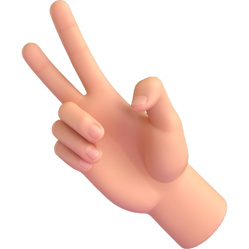 3D hand with extended index finger swiping left, dynamic perspective emoji