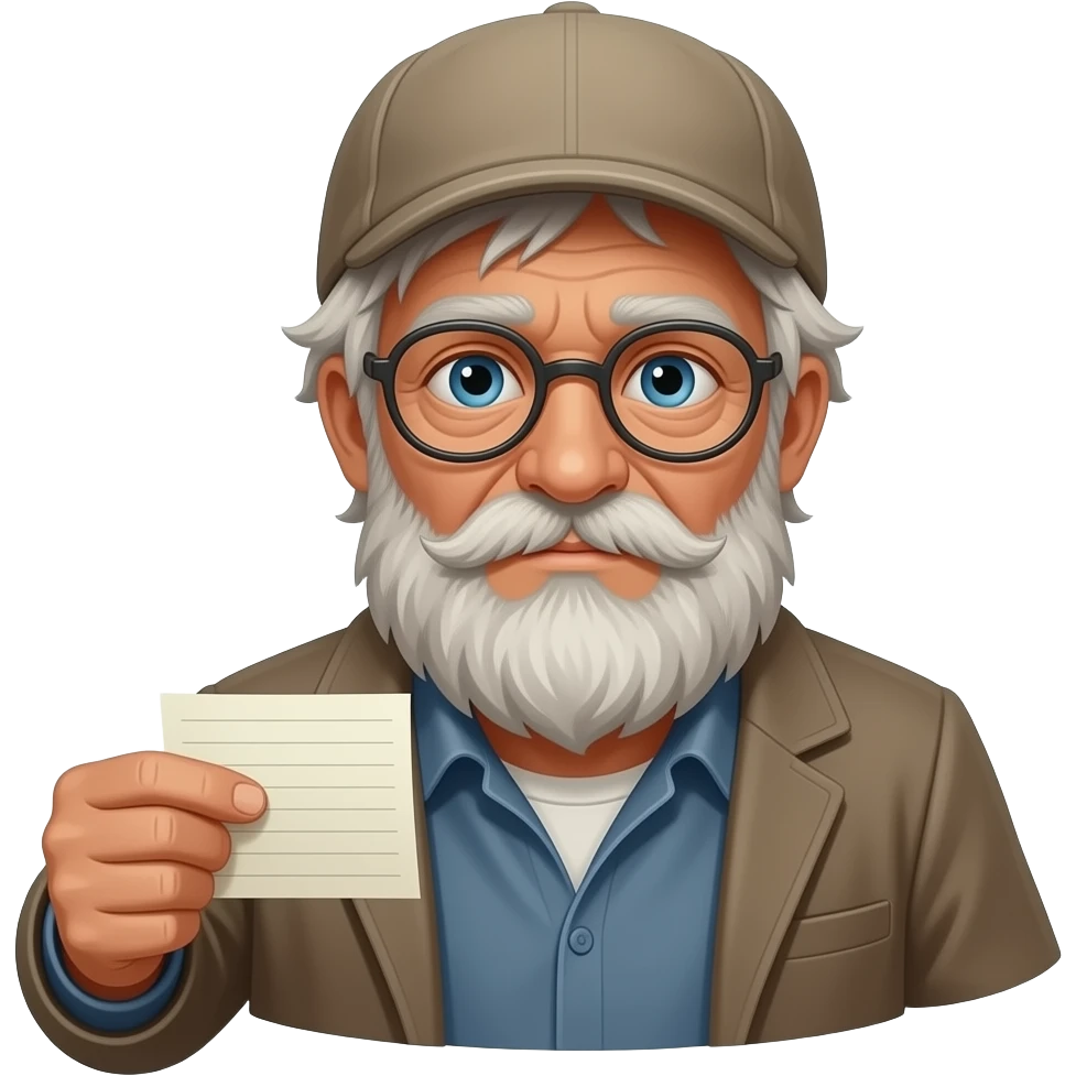 beggar Showing Notepaper emoji