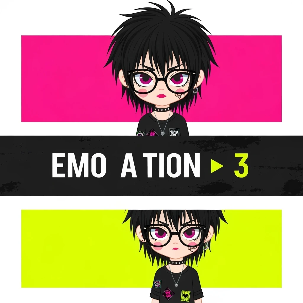 emo banner, cute, expressive, minimal, variation 3 emoji