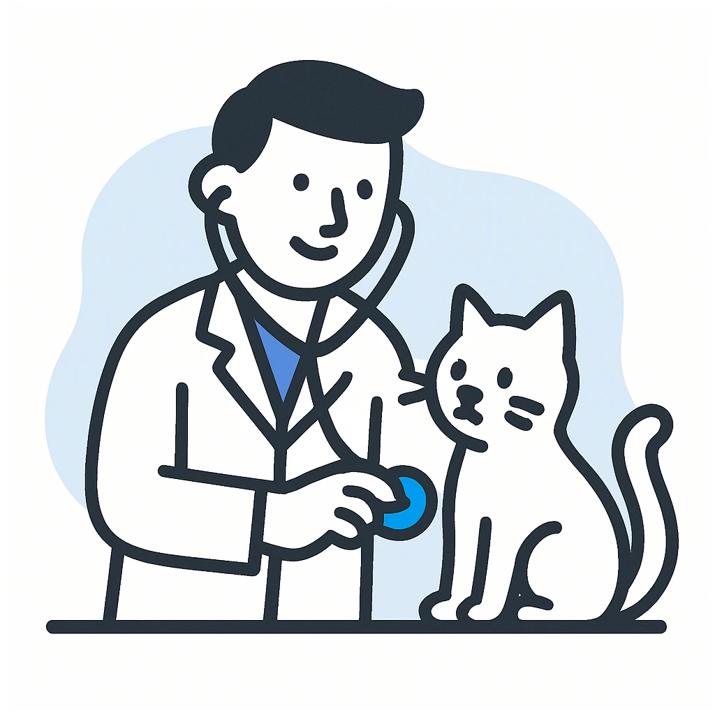 veterinarian examining a cat emoji