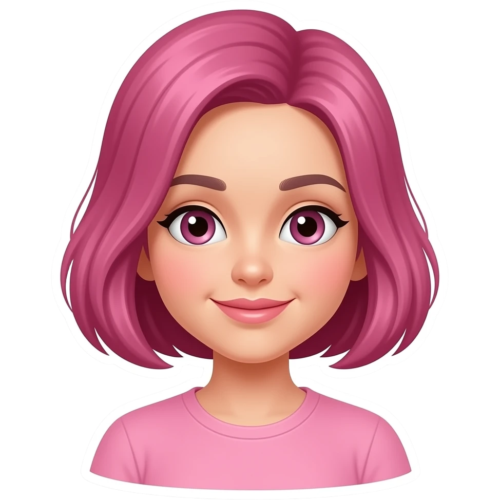 Adesivo rosa vibe clean girl emoji