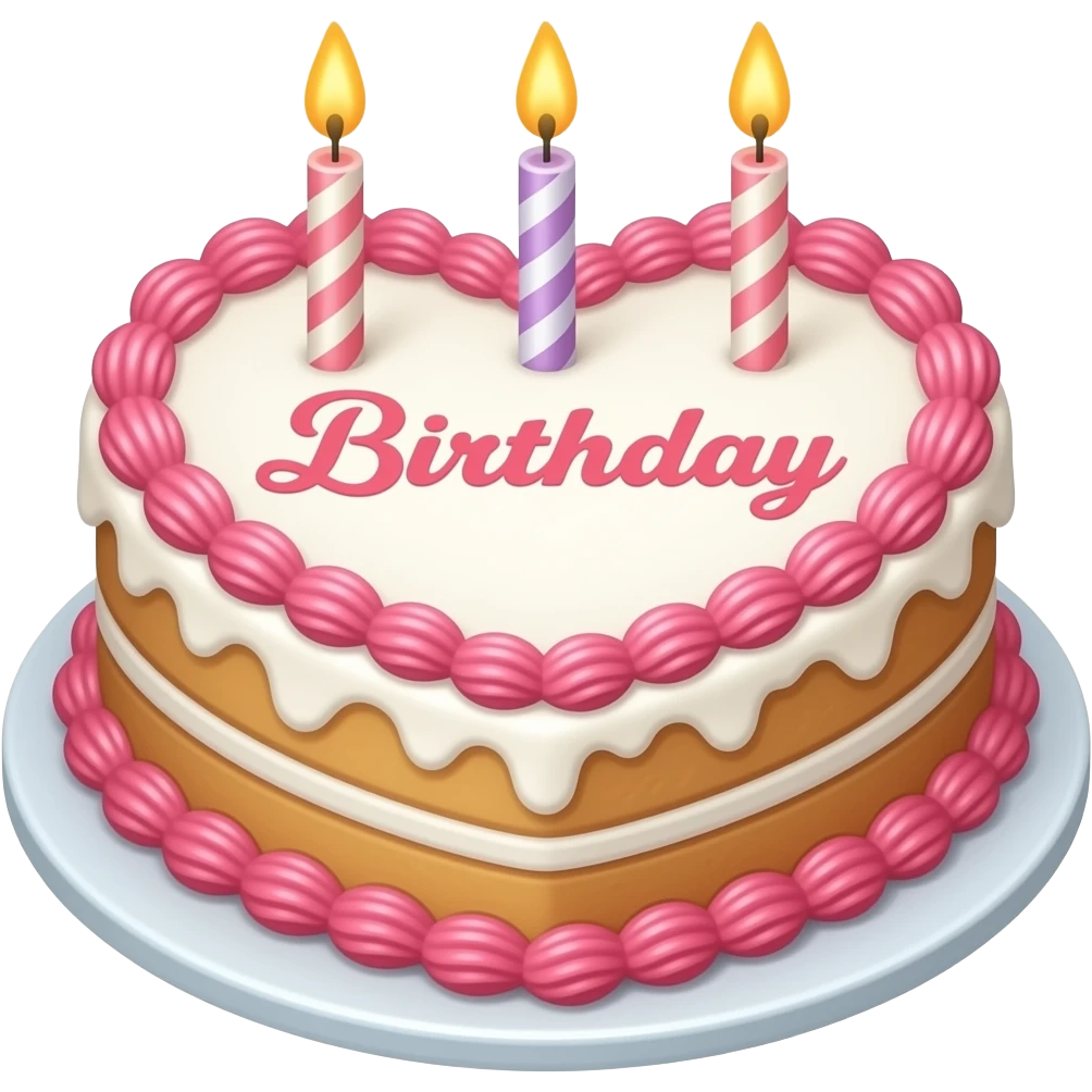 heart shaped birthday cake emoji