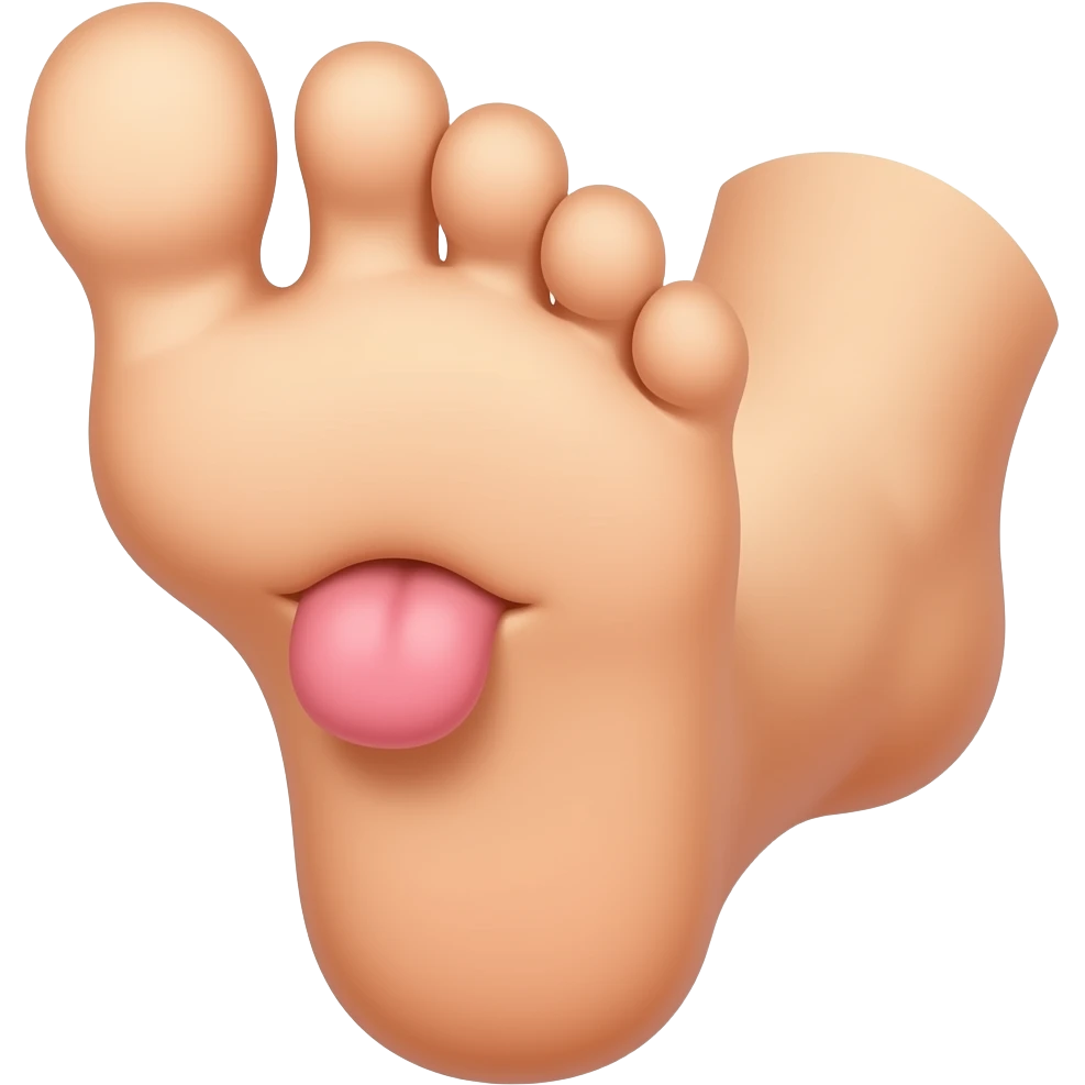 🦶🏻 being licked emoji