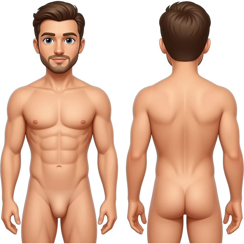 Nude man front and back dick long emoji