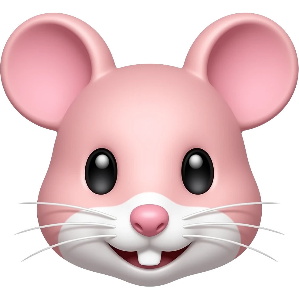 Baby pink realistic Mouse face emoji
