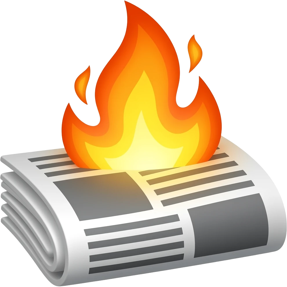 Burning news-papper emoji