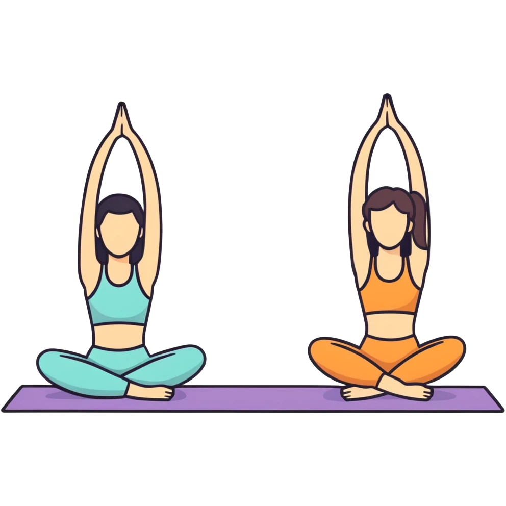 A couple doing yoga on the same mat  emoji