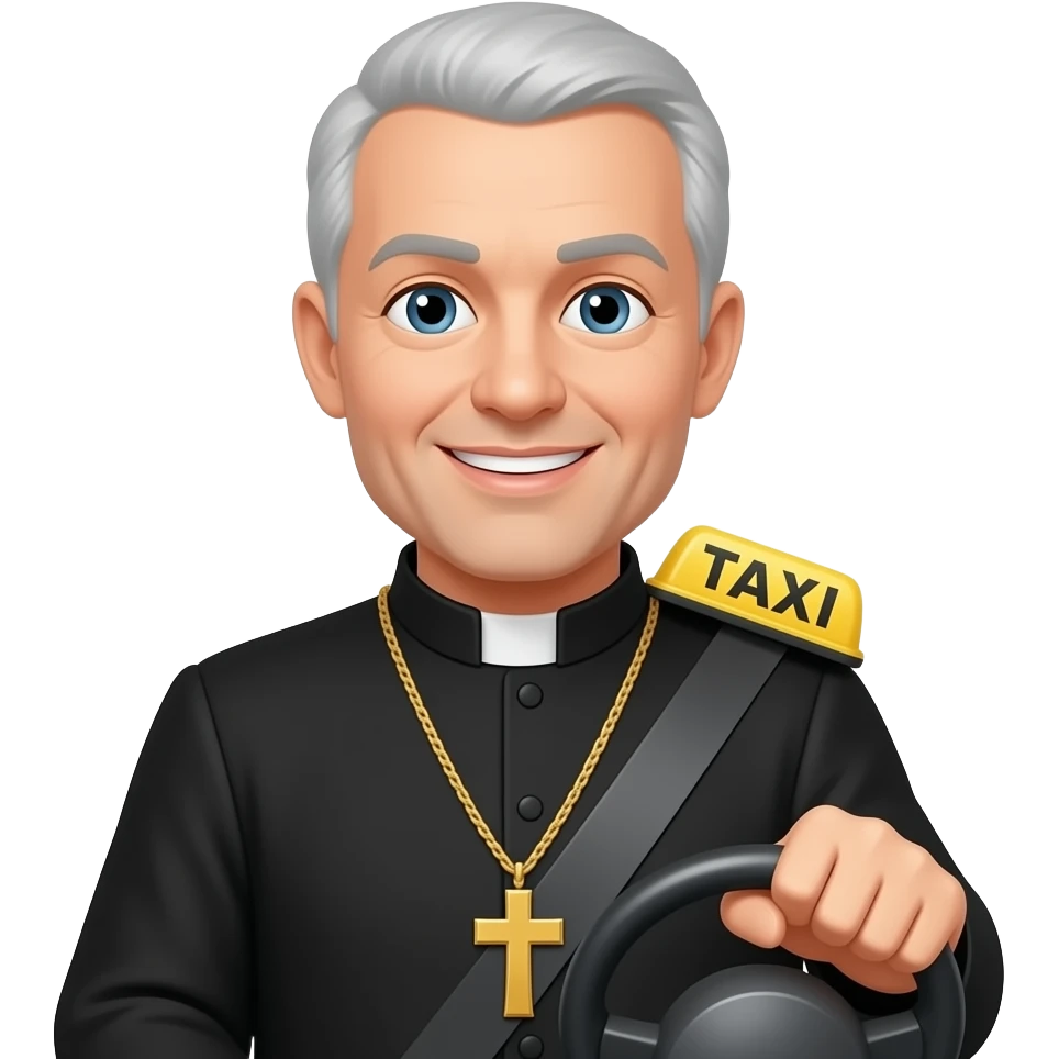 The priest as a taxist emoji