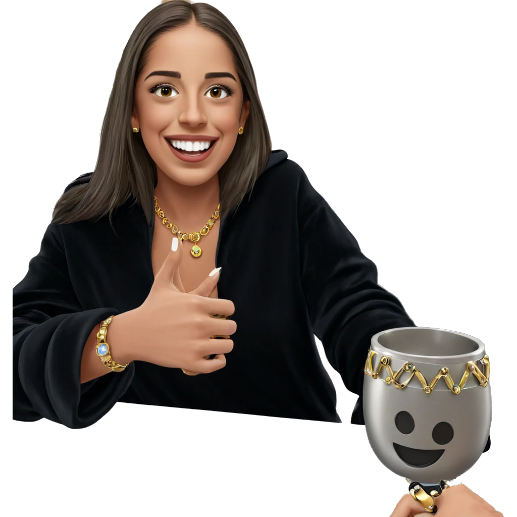 smiling girl with jewelry indoors emoji