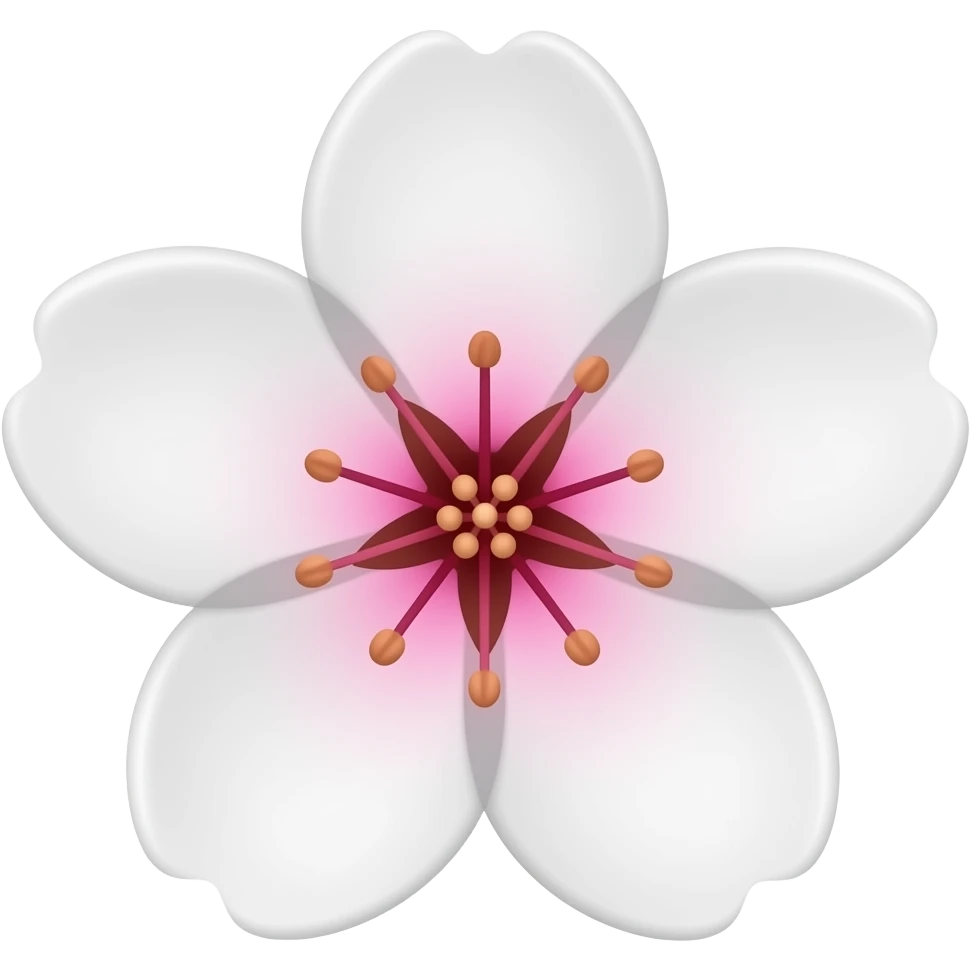 🌸 make this emoji have white petals with baby pink center emoji