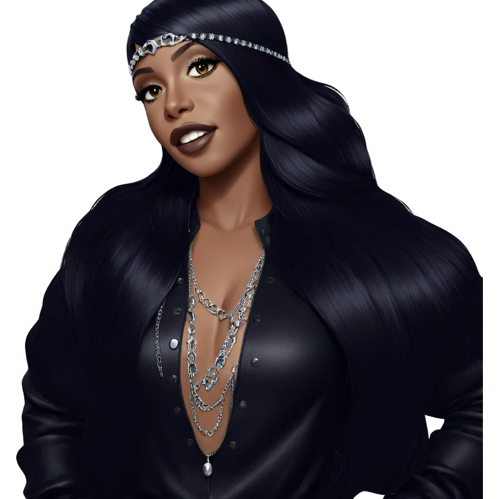 dark beauty with jewelry emoji