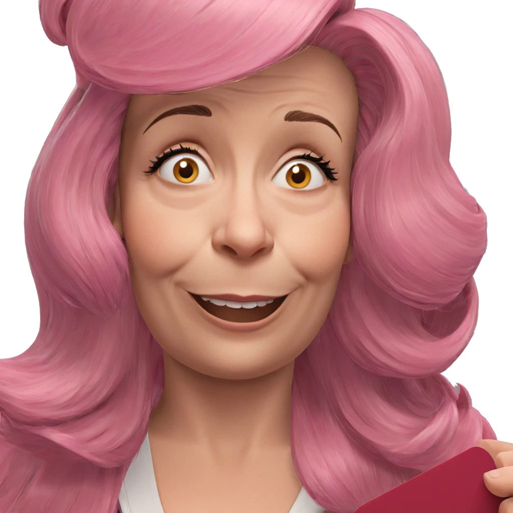 girl with pink hair smile emoji