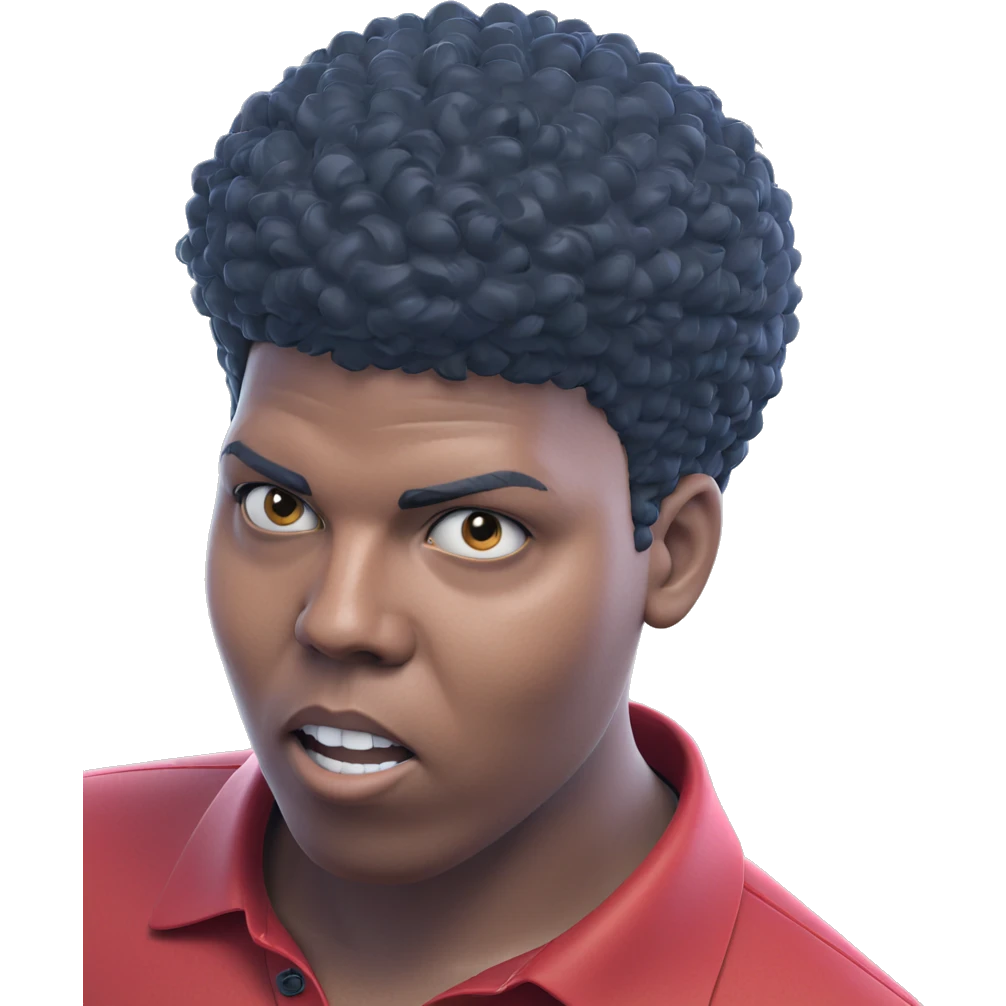 afro boy in red shirt emoji