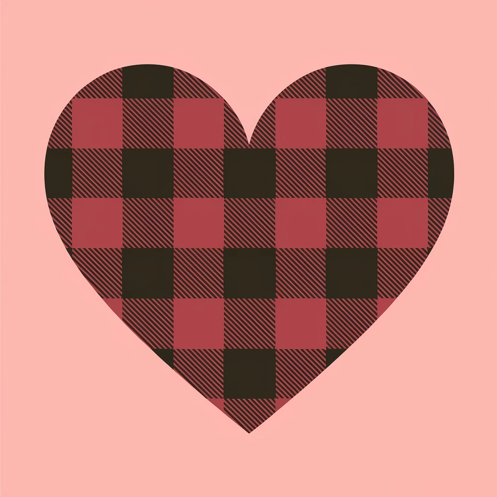 heart with a plaid pattern emoji