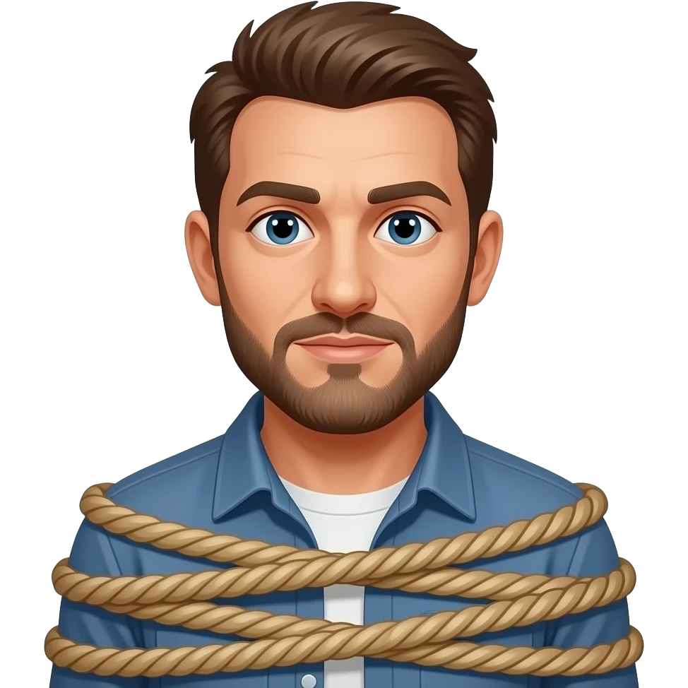 A man tied up emoji