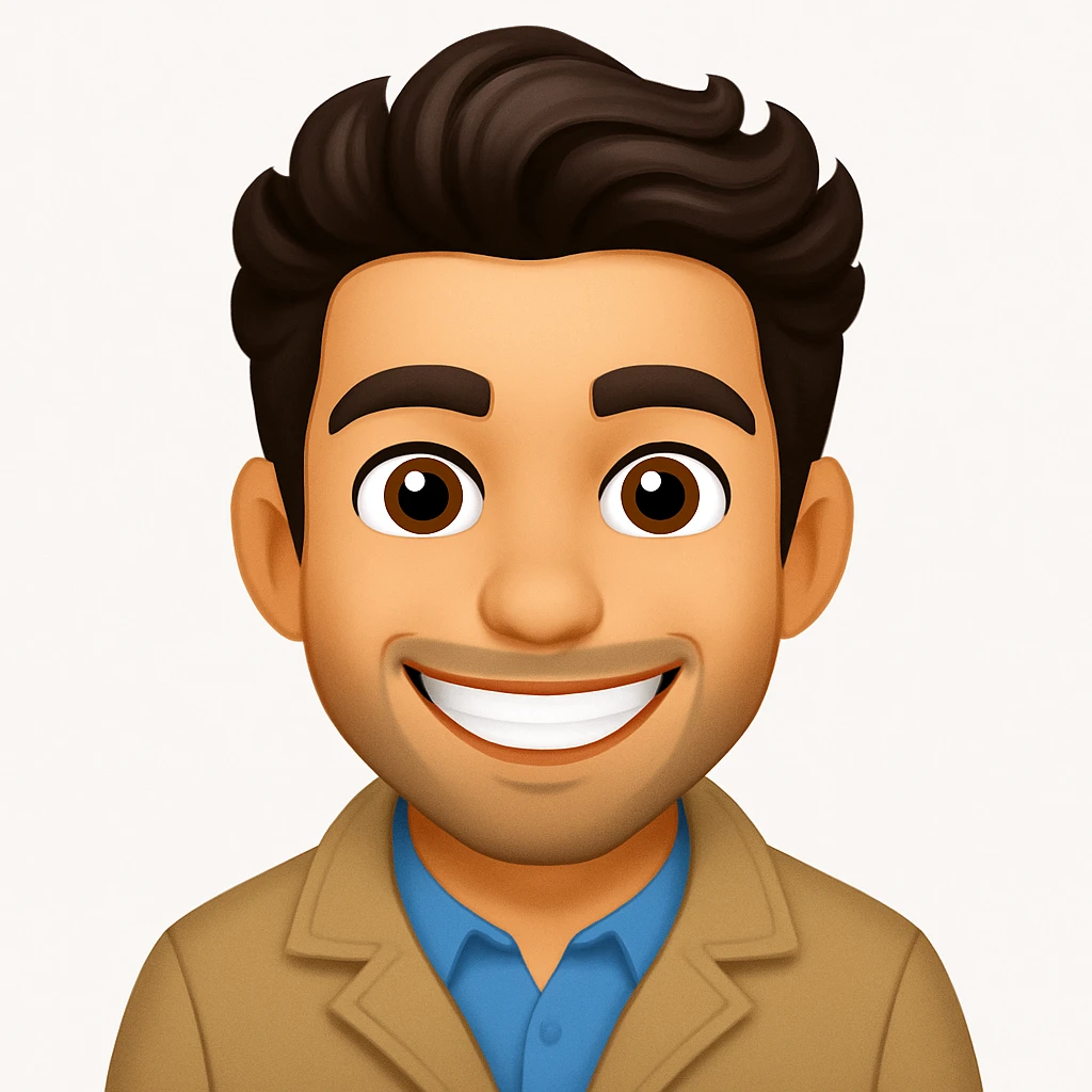 turn the second man in emoji style of the 1st image, match the facial features and clothes emoji