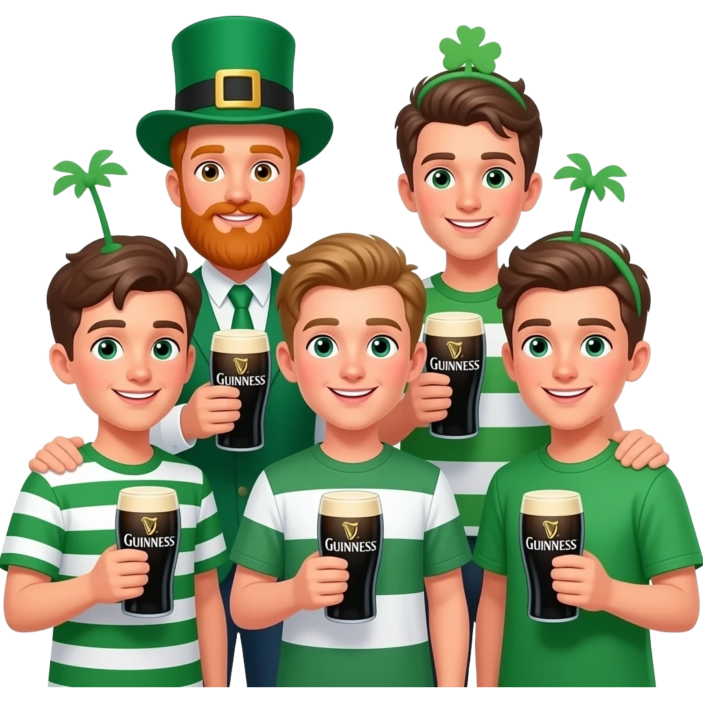 Guinness and 5 irish boys st Patrick's day in florida emoji