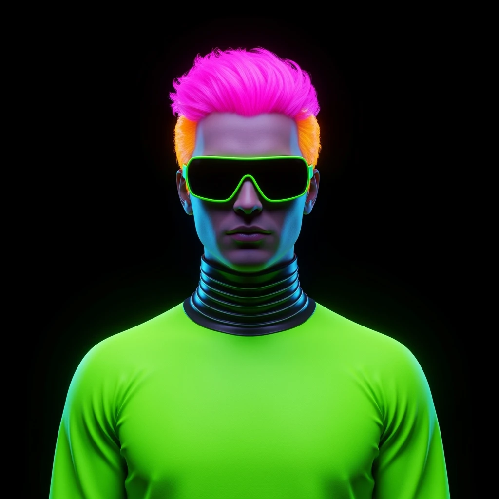 make him in neon emoji