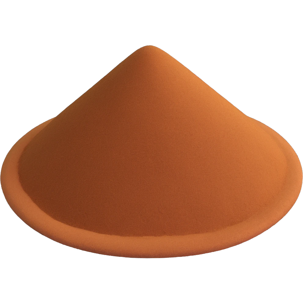 small mound of fine brown nutmeg powder with warm earthy tone and soft grainy texture, clean 3D, soft lighting, emoji scale emoji